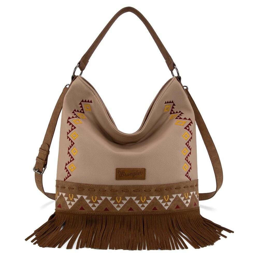 9221 Wrangler Shoulder Bag Aztec Purses Embroidered Fringe Hobo Bag